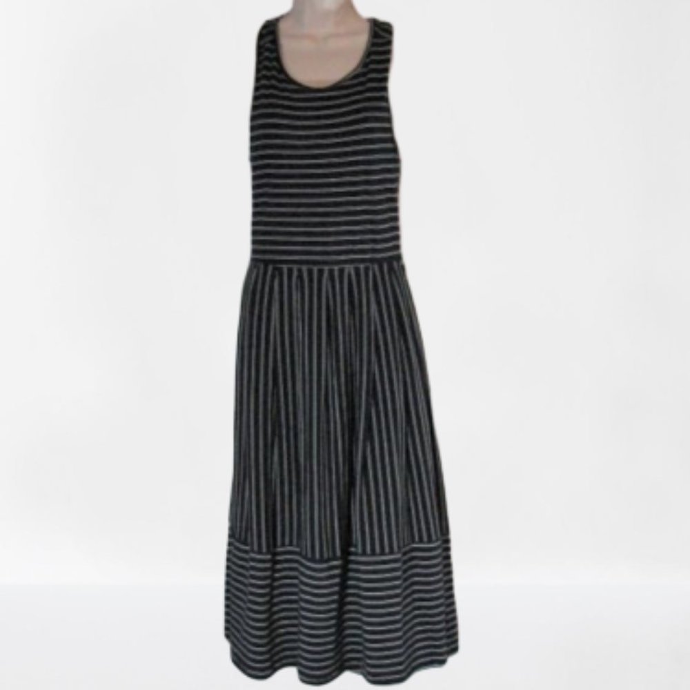 Asos Dress Black White Stripe Crisscross Back Women 10 Summer Casual Sleeveless